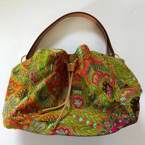 KATE SPADE Paisley Fabric Drawstring Handbag Mint